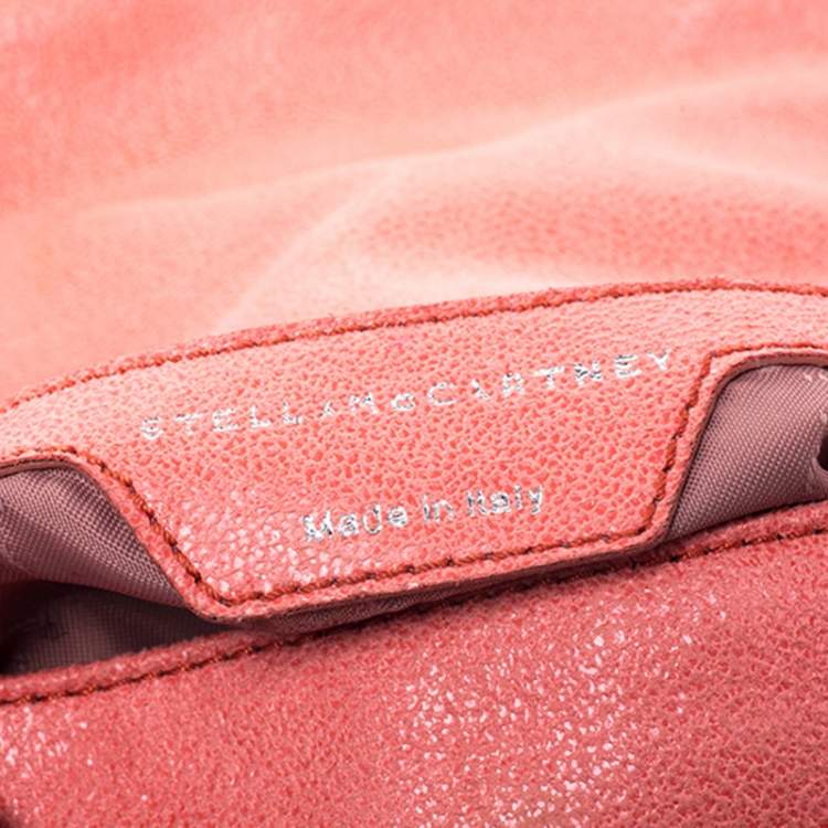 Pre Owned Stella McCartney Coral Faux Leather Falabella Flap Shoulder Bag