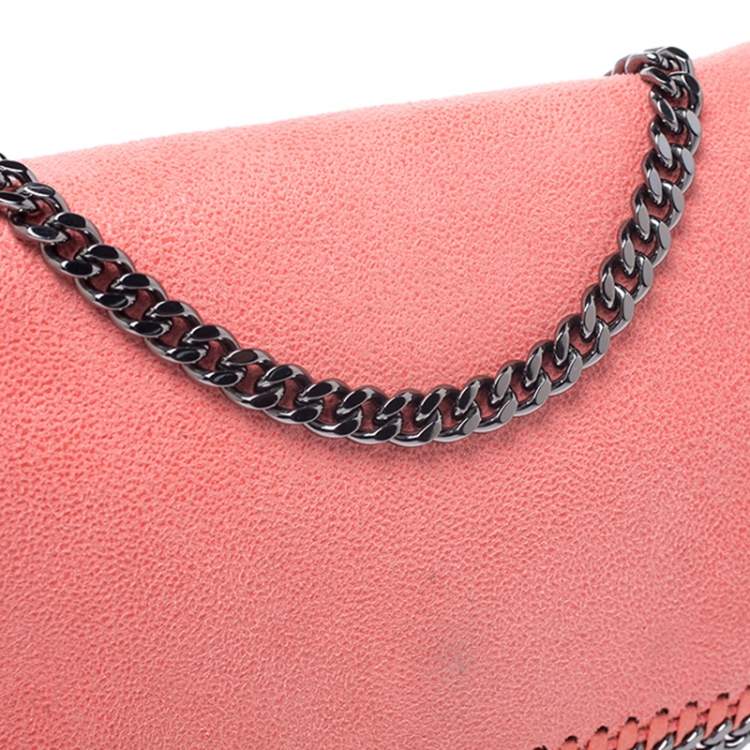 Pre Owned Stella McCartney Coral Faux Leather Falabella Flap Shoulder Bag