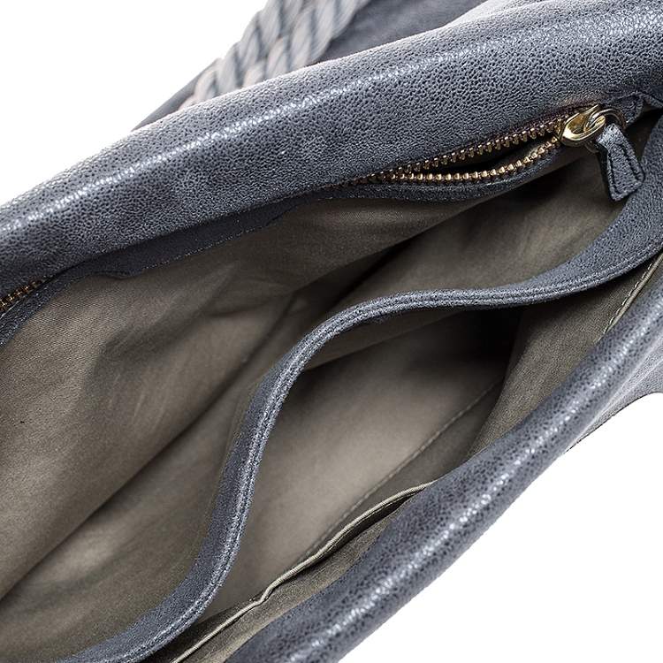 مملوكة مسبقًا Stella McCartney Grey Faux Leather Bordered Shoulder Bag