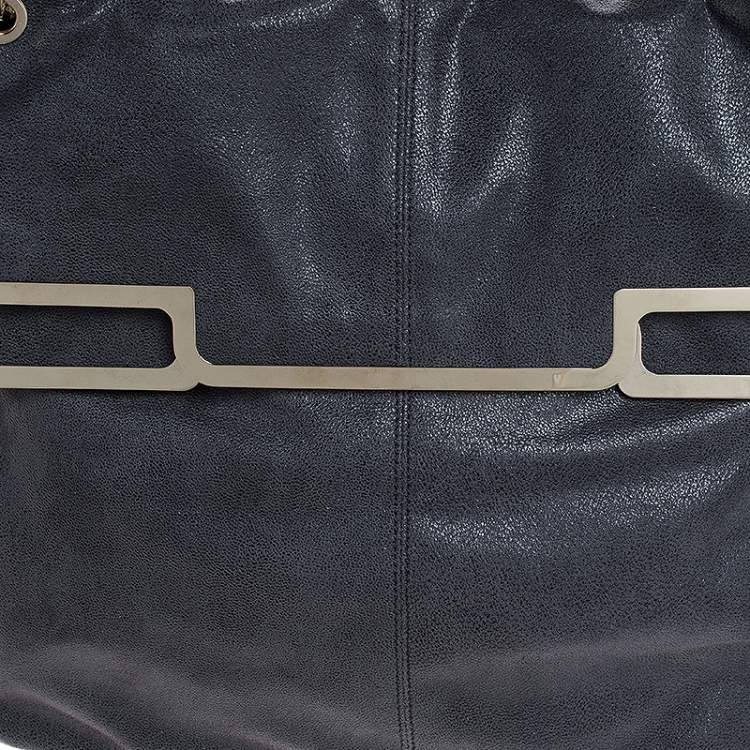 مملوكة مسبقًا Stella McCartney Grey Faux Leather Bordered Shoulder Bag