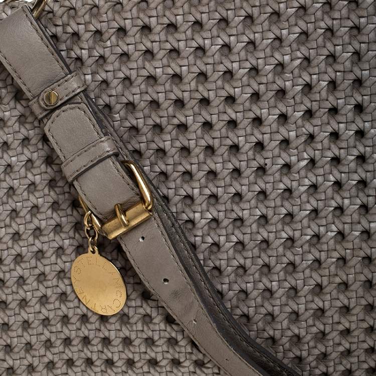 Pre Owned Stella McCartney Grey Woven Leather Alexa Flap Shoulder Bag