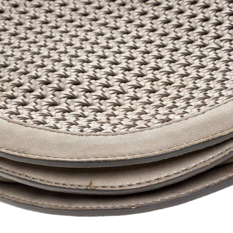 Pre Owned Stella McCartney Grey Woven Leather Alexa Flap Shoulder Bag