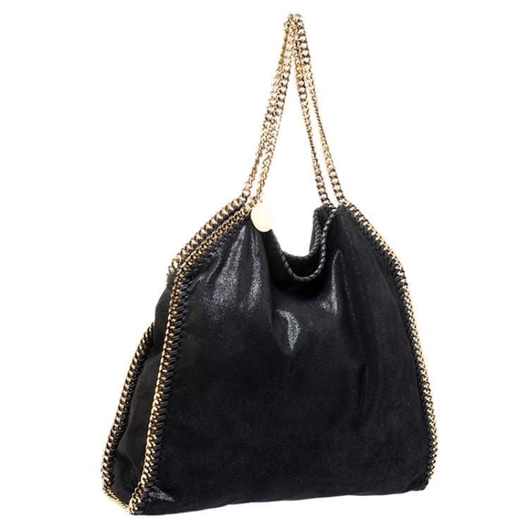 مملوكة مسبقًا Stella McCartney Black Faux Leather Large Falabella Tote