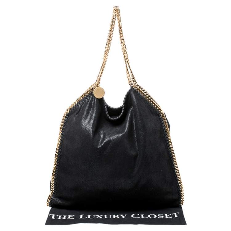 مملوكة مسبقًا Stella McCartney Black Faux Leather Large Falabella Tote