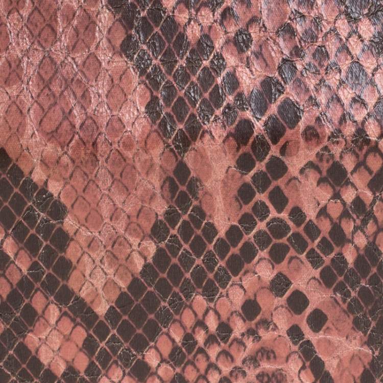 مملوكة مسبقًا Stella McCartney Pink/Black Faux Python Leather Lucia Clutch