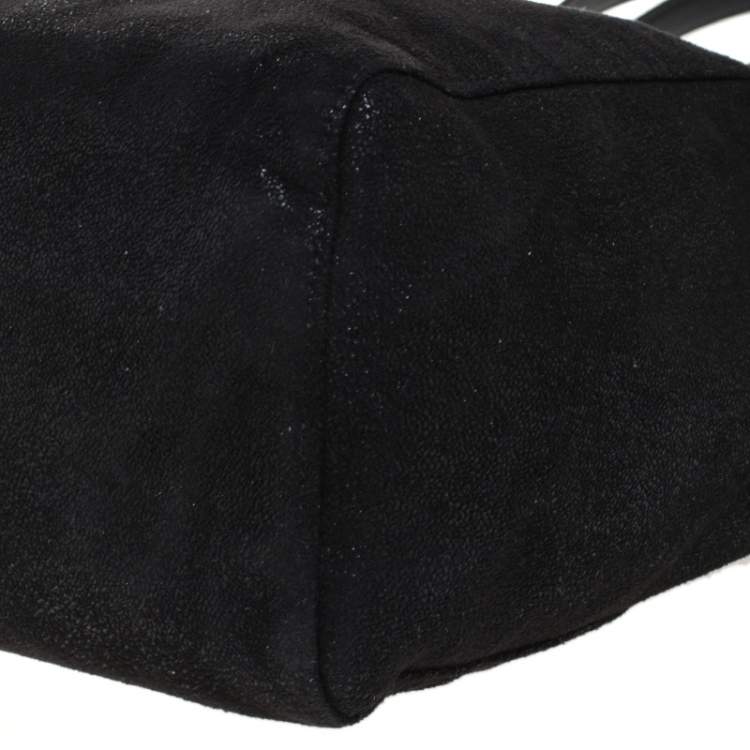 Pre Owned Stella McCartney Black Faux Leather Falabella Tote