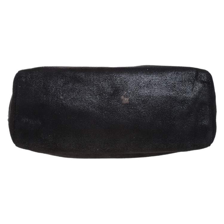 Pre Owned Stella McCartney Black Faux Leather Falabella Tote
