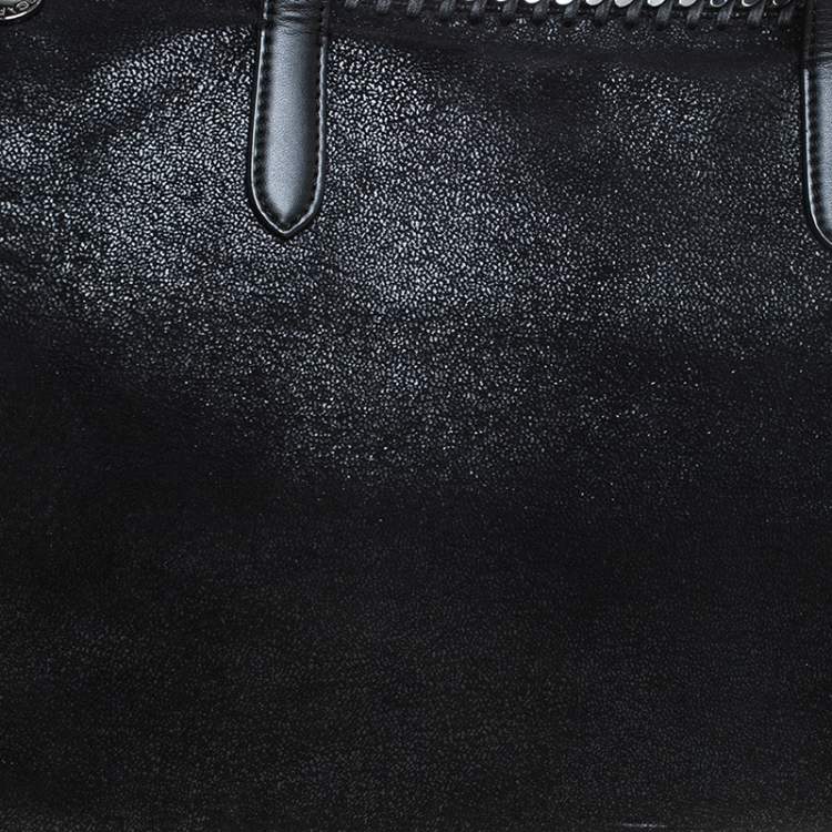 Pre Owned Stella McCartney Black Faux Leather Falabella Tote