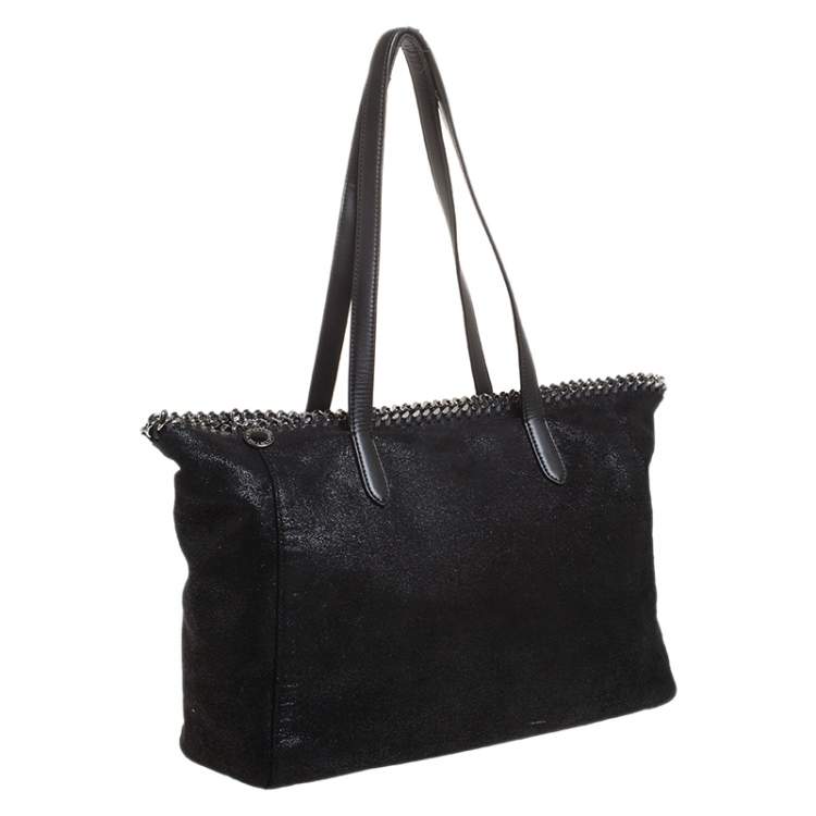 Pre Owned Stella McCartney Black Faux Leather Falabella Tote