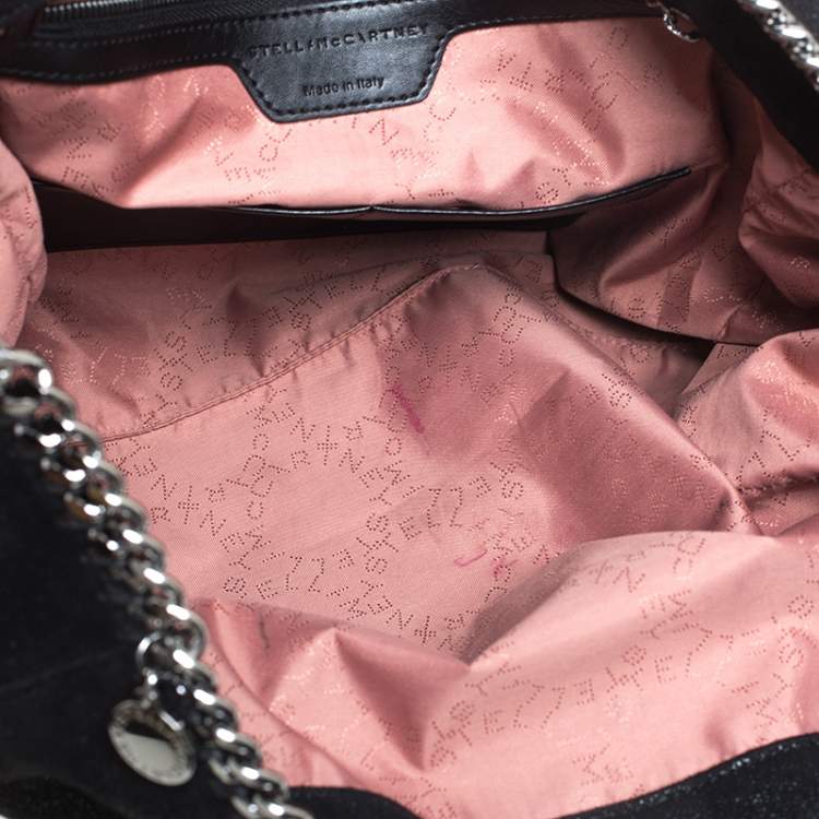 Pre Owned Stella McCartney Black Faux Leather Falabella Tote