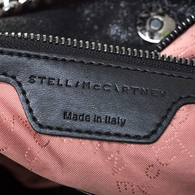 Pre Owned Stella McCartney Black Faux Leather Falabella Tote