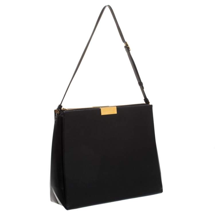 Pre Owned Stella McCartney Black Leather Round Zip Shoulder Bag