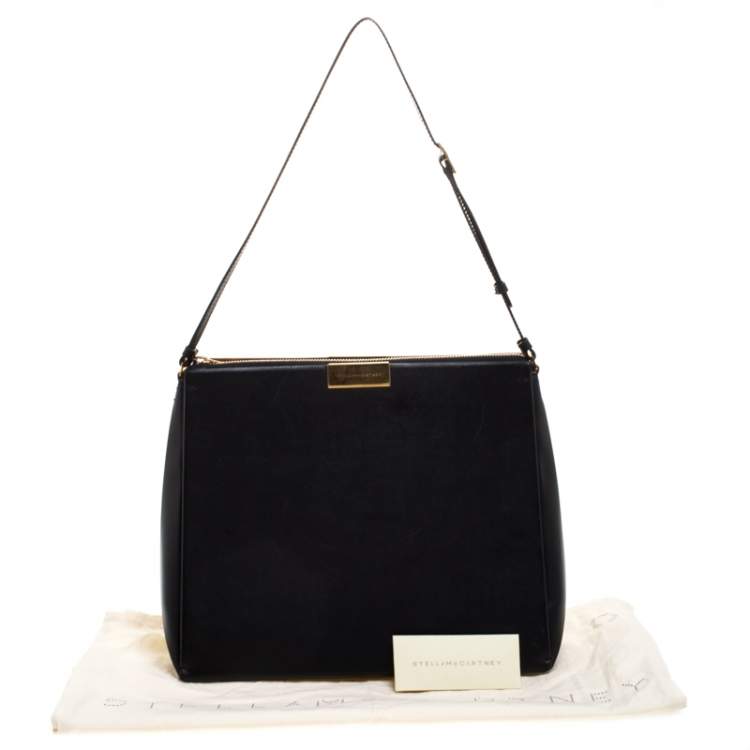 Pre Owned Stella McCartney Black Leather Round Zip Shoulder Bag