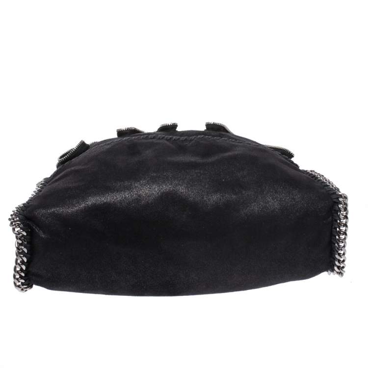 Pre Owned Stella McCartney Black Faux Leather Small Falabella Zipper Tote