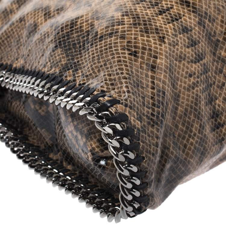 Pre Owned Stella McCartney Beige Faux Python Embossed Leather Falabella Tote 
