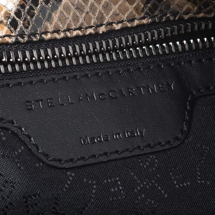 Pre Owned Stella McCartney Beige Faux Python Embossed Leather Falabella Tote 