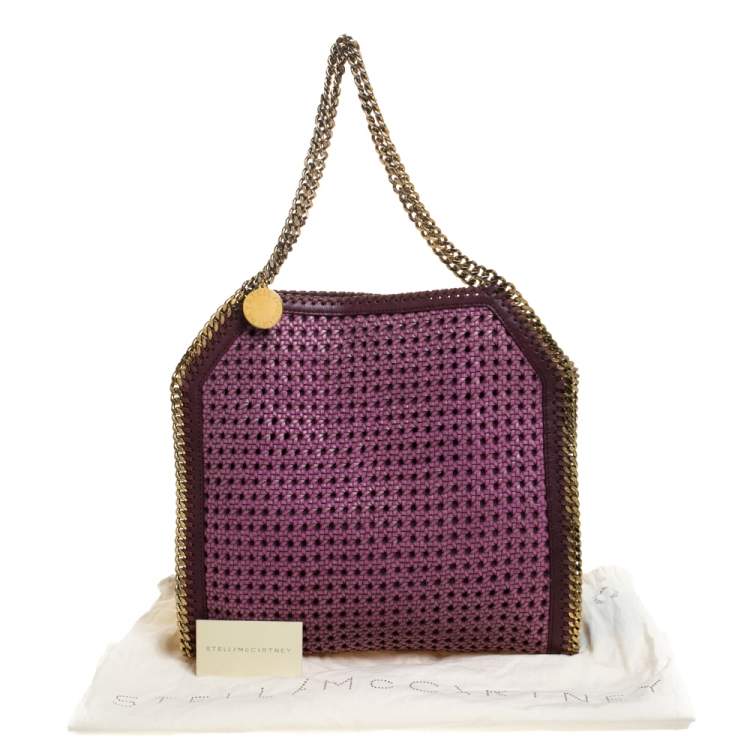 Pre Owned Stella McCartney Purple Woven Faux Leather Falabella Tote