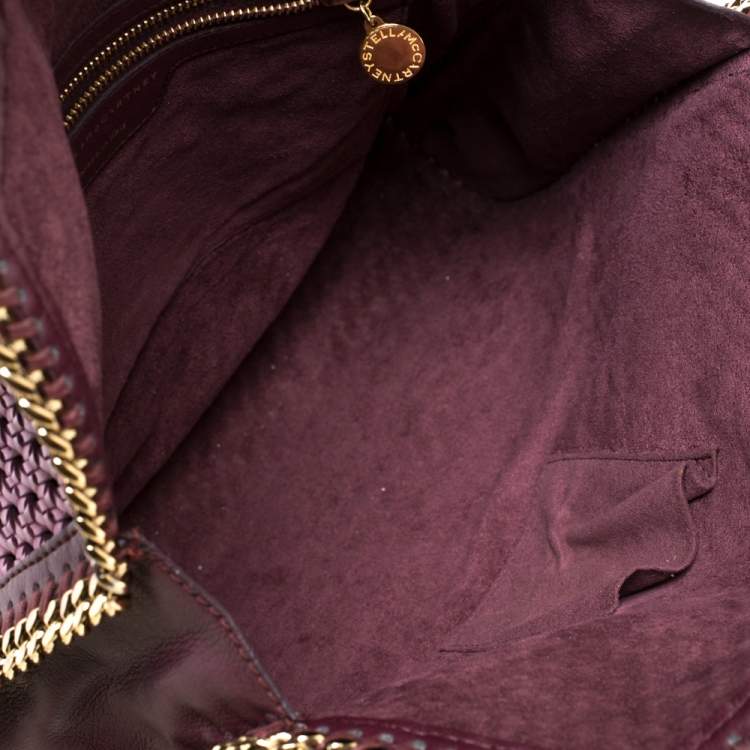 Pre Owned Stella McCartney Purple Woven Faux Leather Falabella Tote