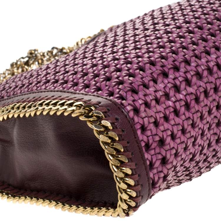 Pre Owned Stella McCartney Purple Woven Faux Leather Falabella Tote