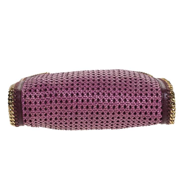 Pre Owned Stella McCartney Purple Woven Faux Leather Falabella Tote