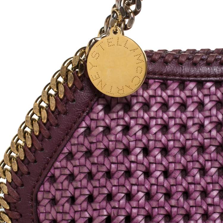 Pre Owned Stella McCartney Purple Woven Faux Leather Falabella Tote