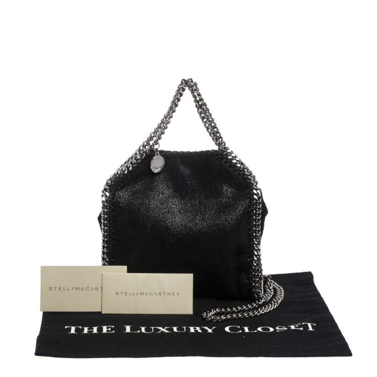 Pre Owned Stella McCartney Black Faux Leather Tiny Falabella Crossbody Bag