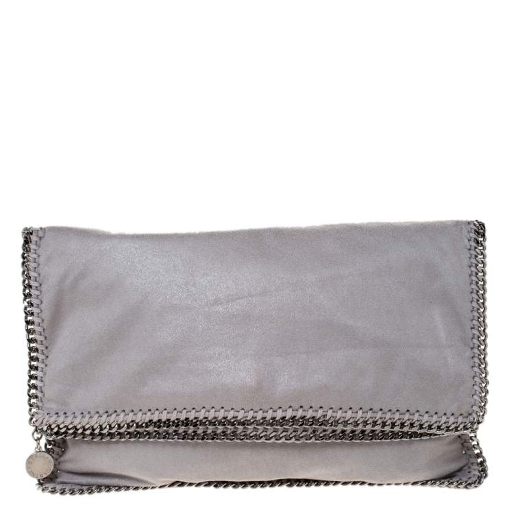 مملوكة مسبقًا Stella McCartney Grey Faux Leather Falabella Clutch