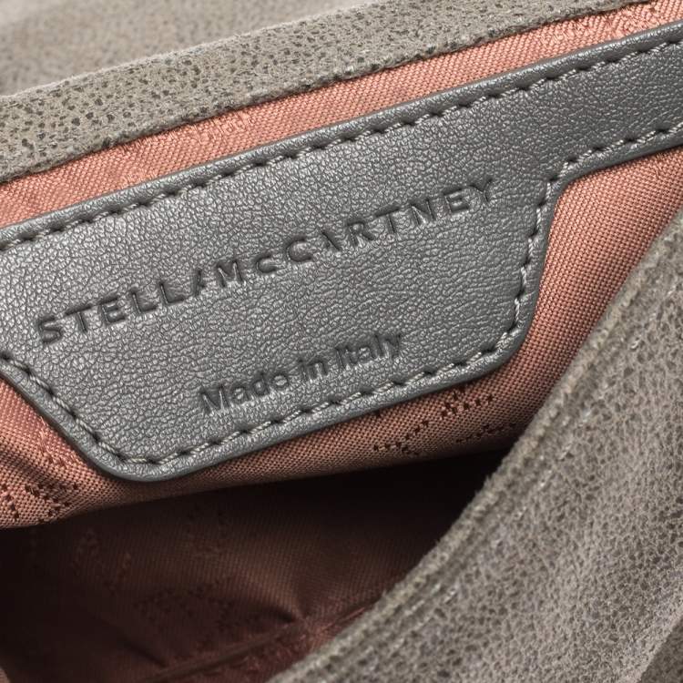 Pre Owned Stella McCartney Grey Faux Leather Falabella Flap Shoulder Bag
