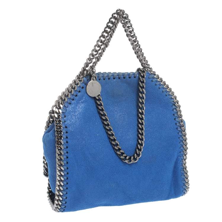 Pre Owned Stella McCartney Blue Faux Leather Tiny Falabella Crossbody Bag