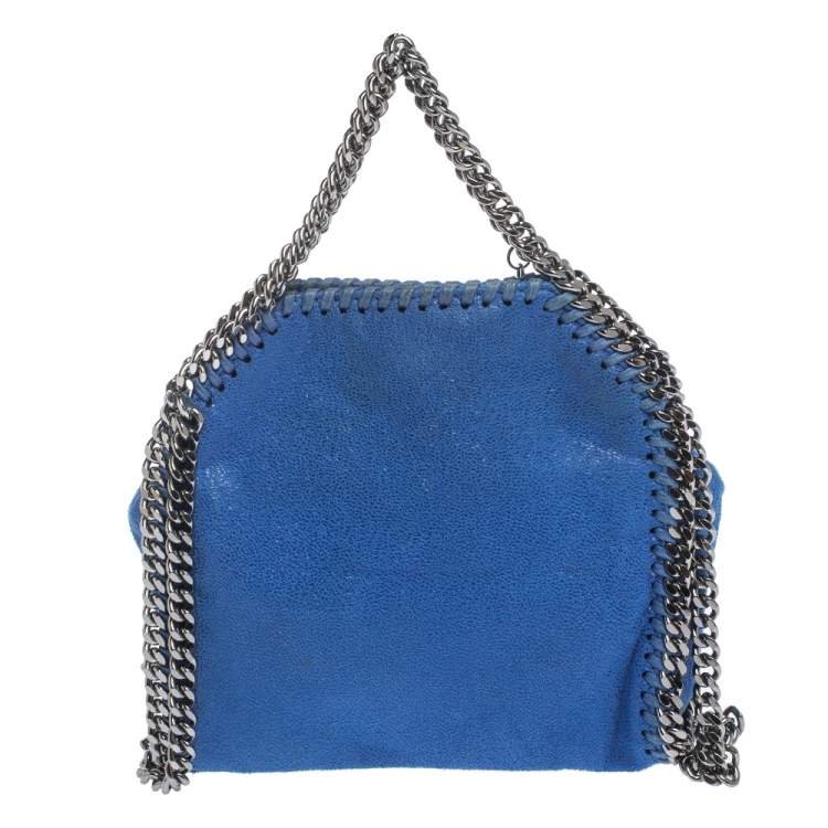 Pre Owned Stella McCartney Blue Faux Leather Tiny Falabella Crossbody Bag