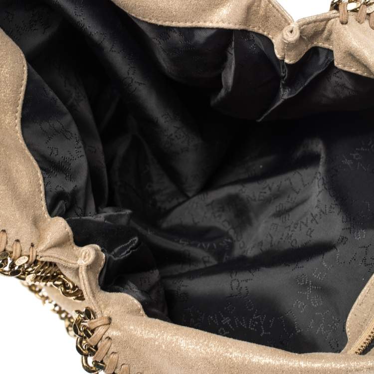 Pre Owned Stella McCartney Gold Faux Leather Small Falabella Tote