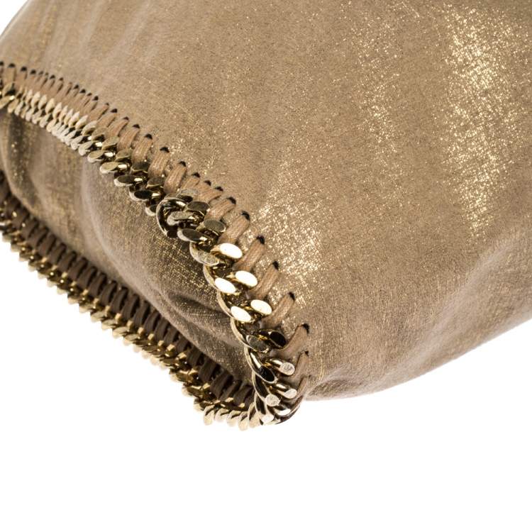 Pre Owned Stella McCartney Gold Faux Leather Small Falabella Tote
