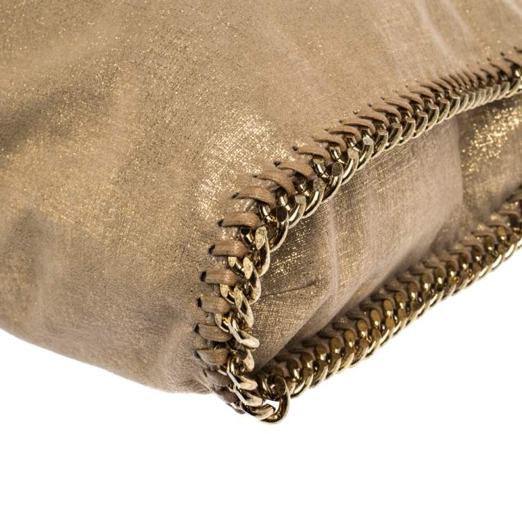 Pre Owned Stella McCartney Gold Faux Leather Small Falabella Tote