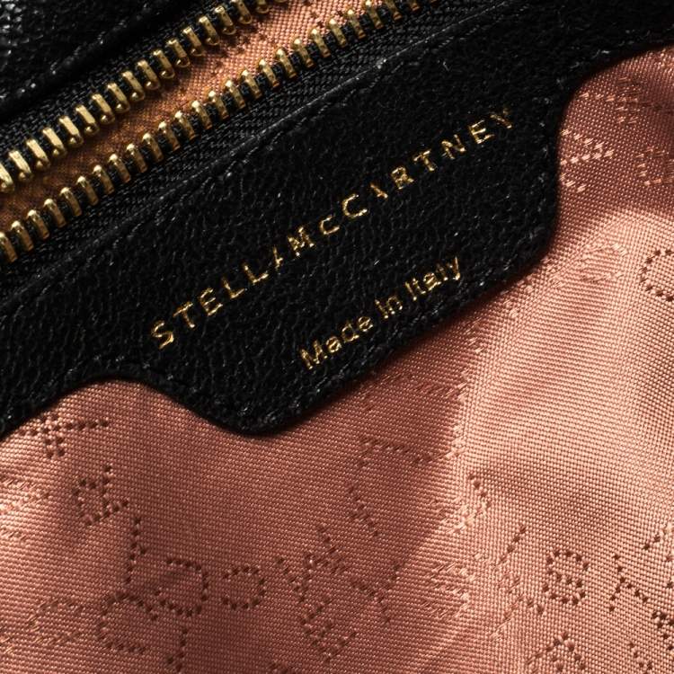Pre Owned Stella McCartney Black Faux Leather Falabella Backpack