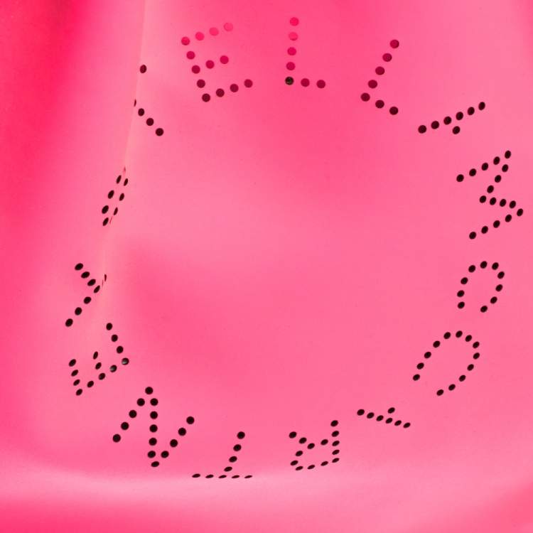 Pre Owned Stella McCartney Neon Pink Faux Leather Logo Tote