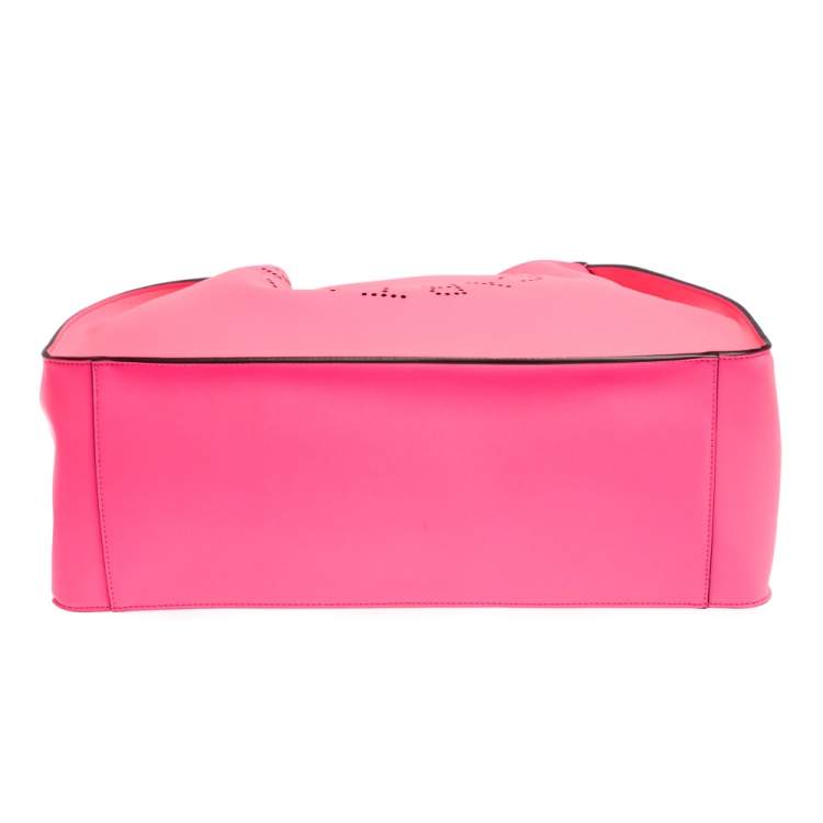 Pre Owned Stella McCartney Neon Pink Faux Leather Logo Tote