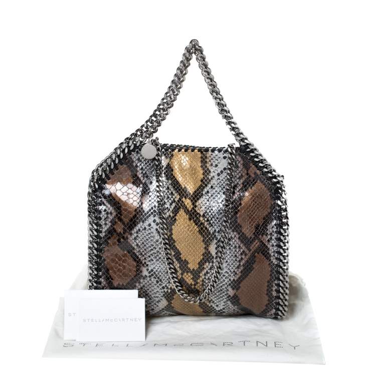 Pre Owned Stella McCartney Multicolor Faux Python Embossed Leather Mini Falabella Tote