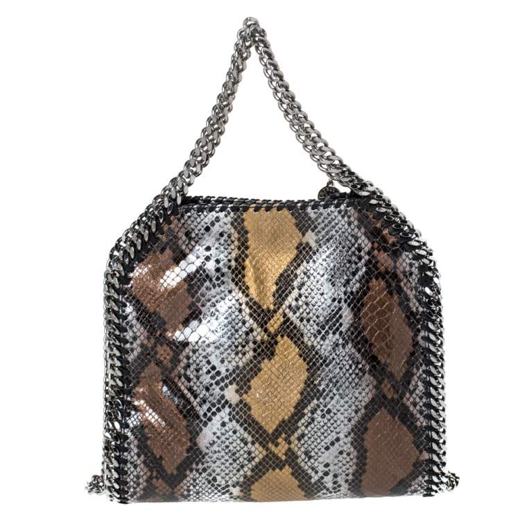 Pre Owned Stella McCartney Multicolor Faux Python Embossed Leather Mini Falabella Tote
