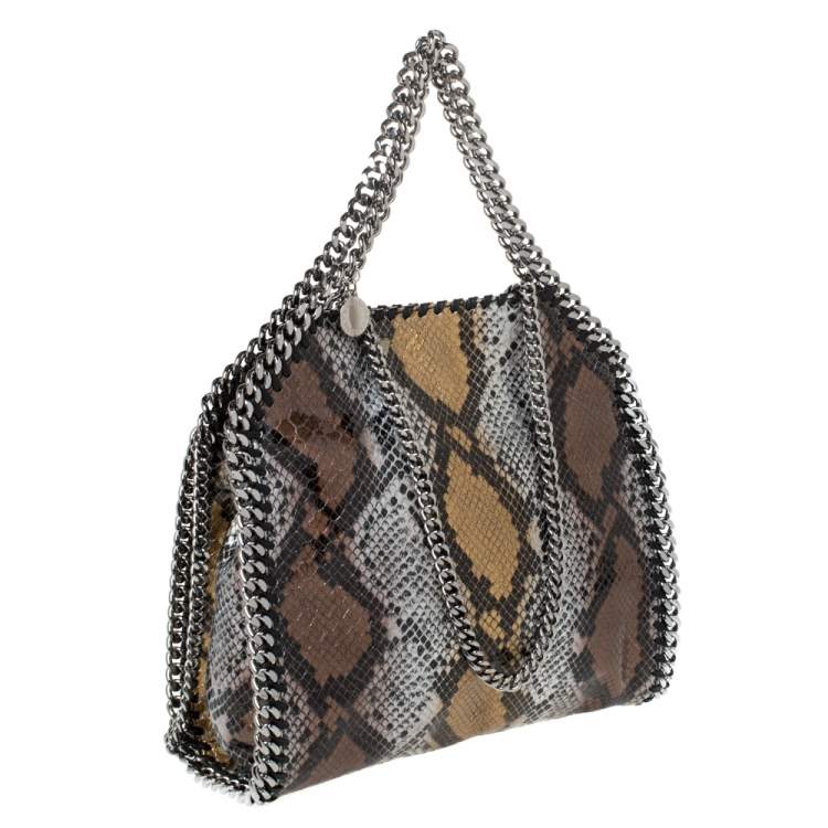 Pre Owned Stella McCartney Multicolor Faux Python Embossed Leather Mini Falabella Tote
