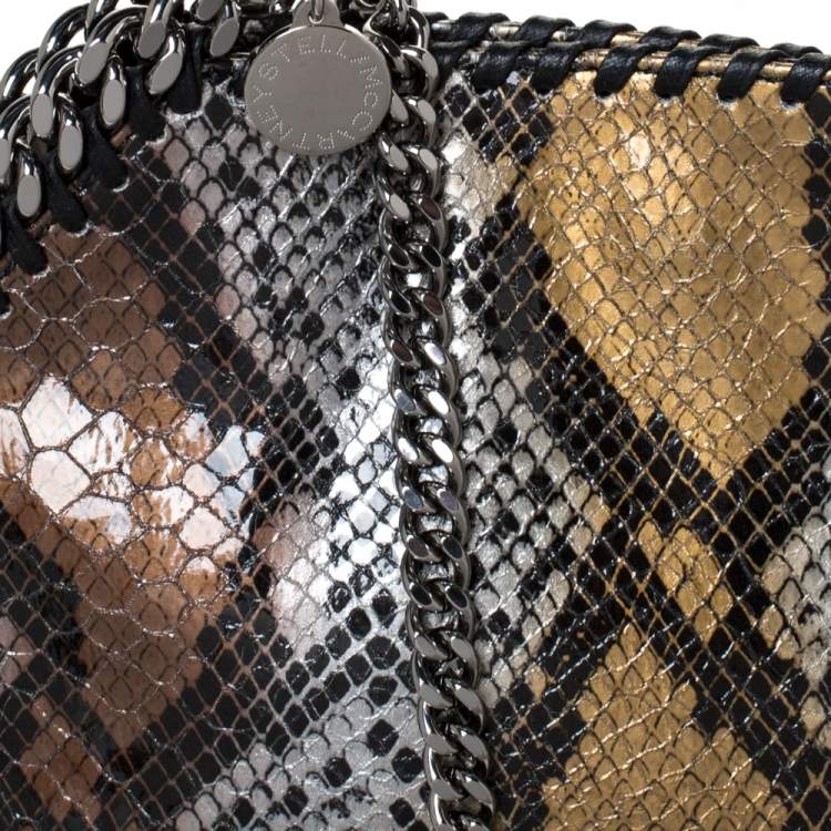 Pre Owned Stella McCartney Multicolor Faux Python Embossed Leather Mini Falabella Tote