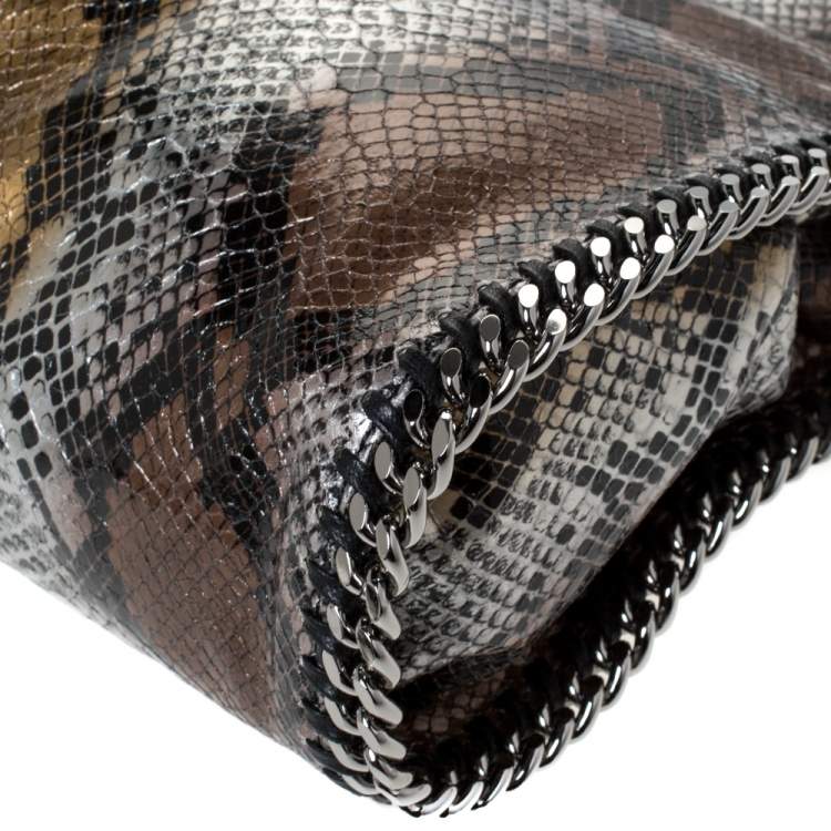 Pre Owned Stella McCartney Multicolor Faux Python Embossed Leather Mini Falabella Tote