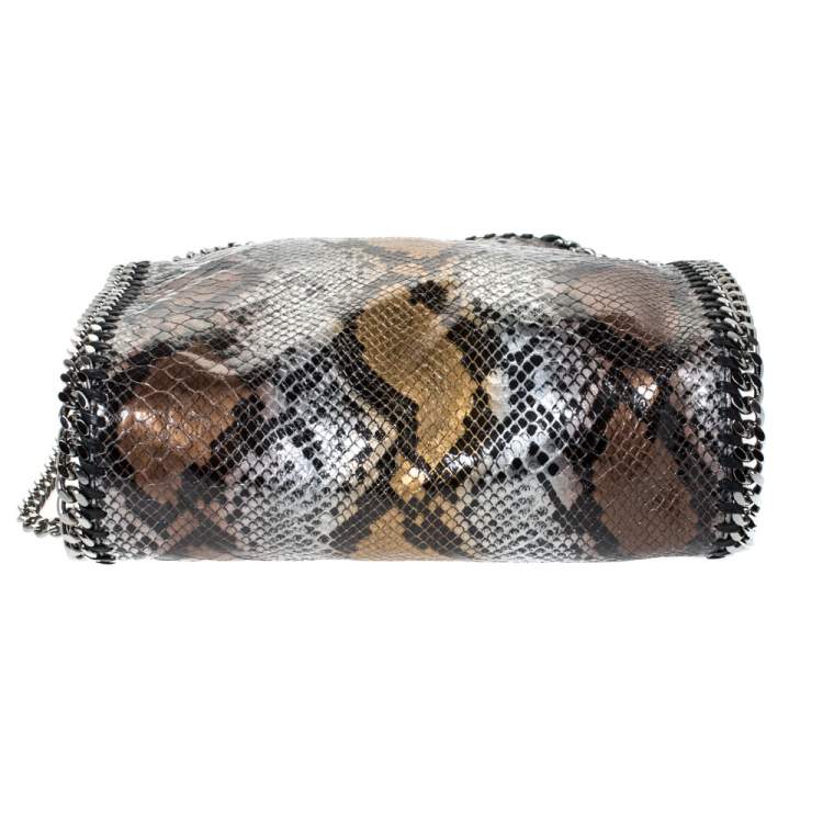 Pre Owned Stella McCartney Multicolor Faux Python Embossed Leather Mini Falabella Tote