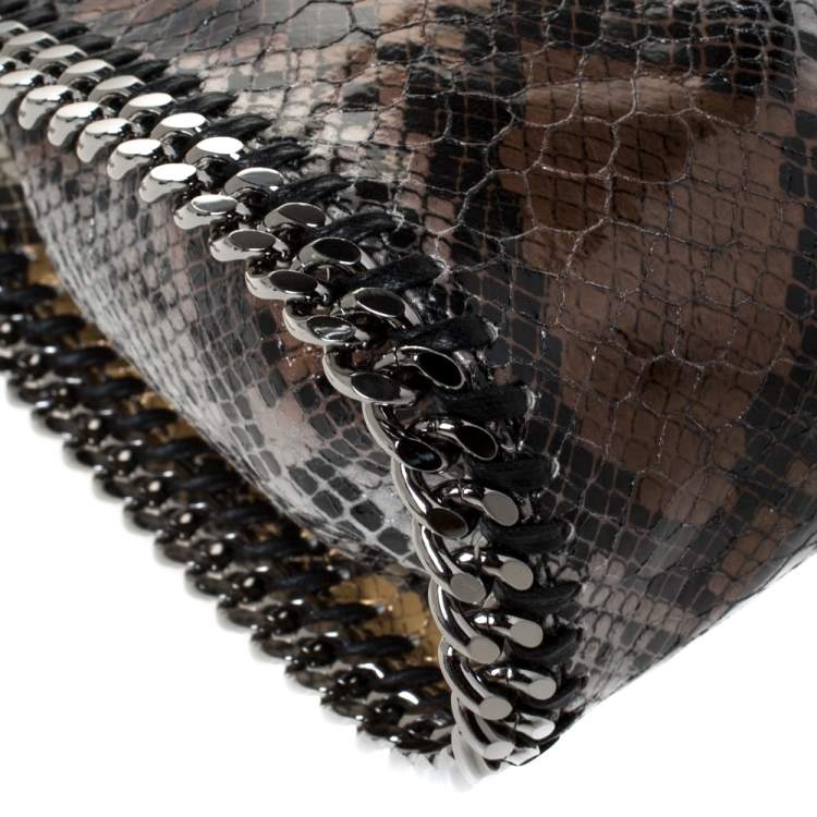 Pre Owned Stella McCartney Multicolor Faux Python Embossed Leather Mini Falabella Tote