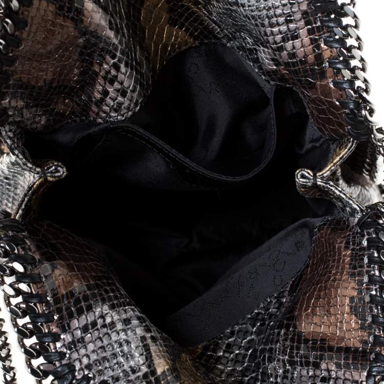 Pre Owned Stella McCartney Multicolor Faux Python Embossed Leather Mini Falabella Tote