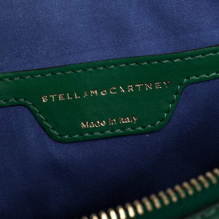 Pre Owned Stella McCartney Green Python Effect and Faux Leather Cavendish Clutch