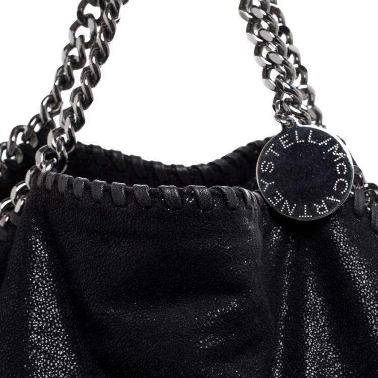 Pre Owned Stella McCartney Black Faux Leather Small Falabella Tote