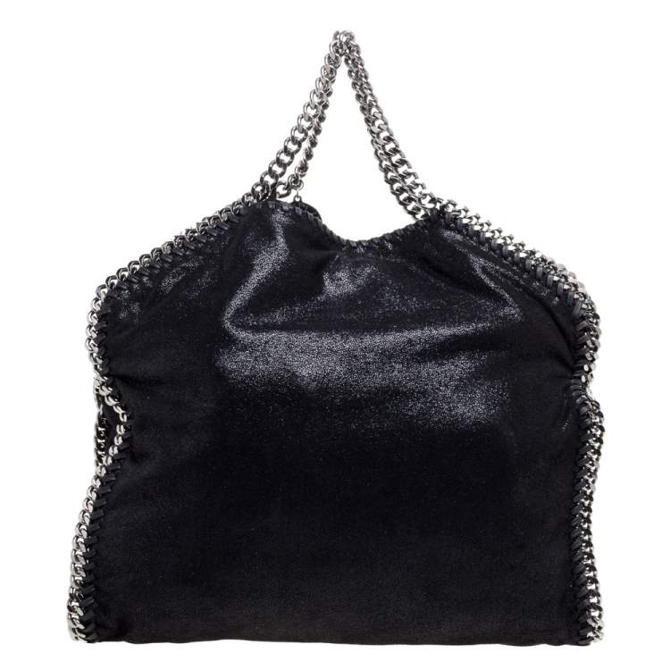 Pre Owned Stella McCartney Black Faux Leather Small Falabella Tote