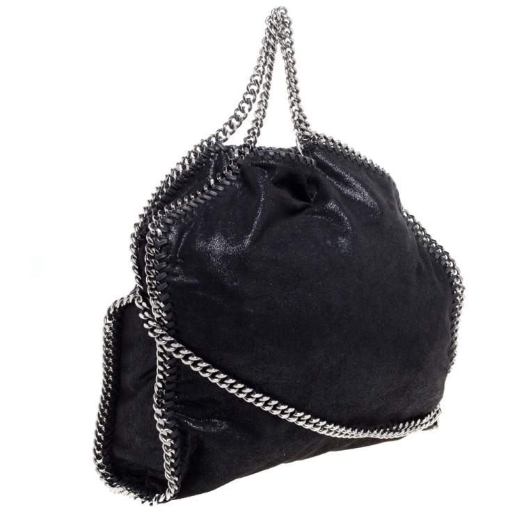Pre Owned Stella McCartney Black Faux Leather Small Falabella Tote