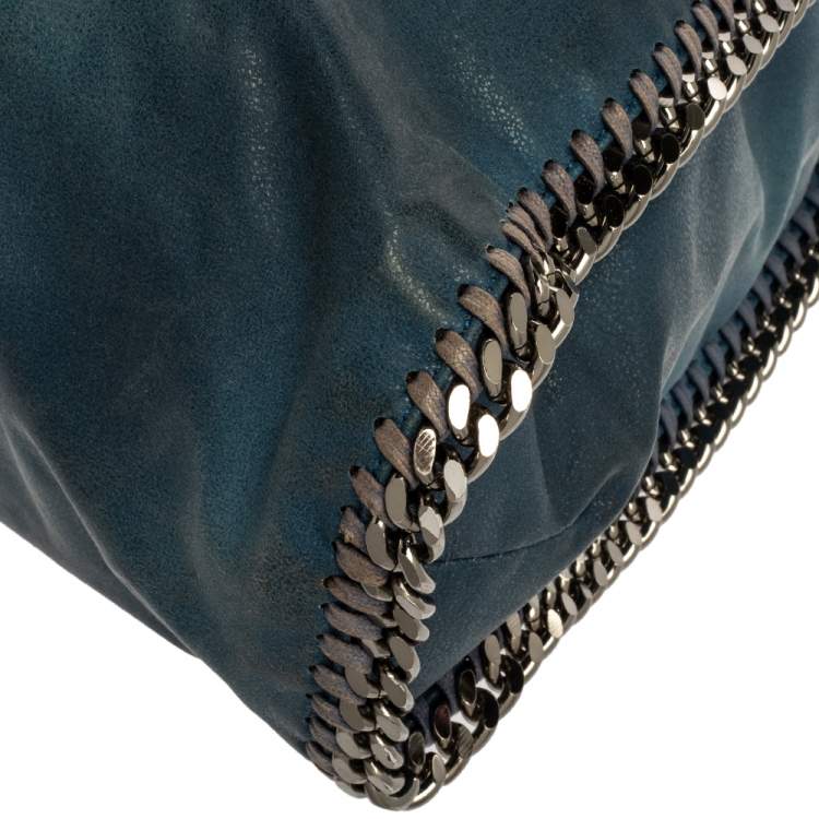Pre Owned Stella McCartney Blue Faux Leather Large Falabella Tote