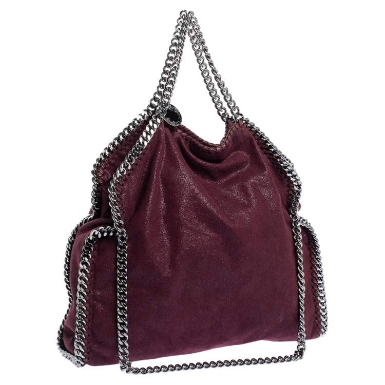 Pre Owned Stella McCartney Burgundy Faux Leather Small Falabella Tote